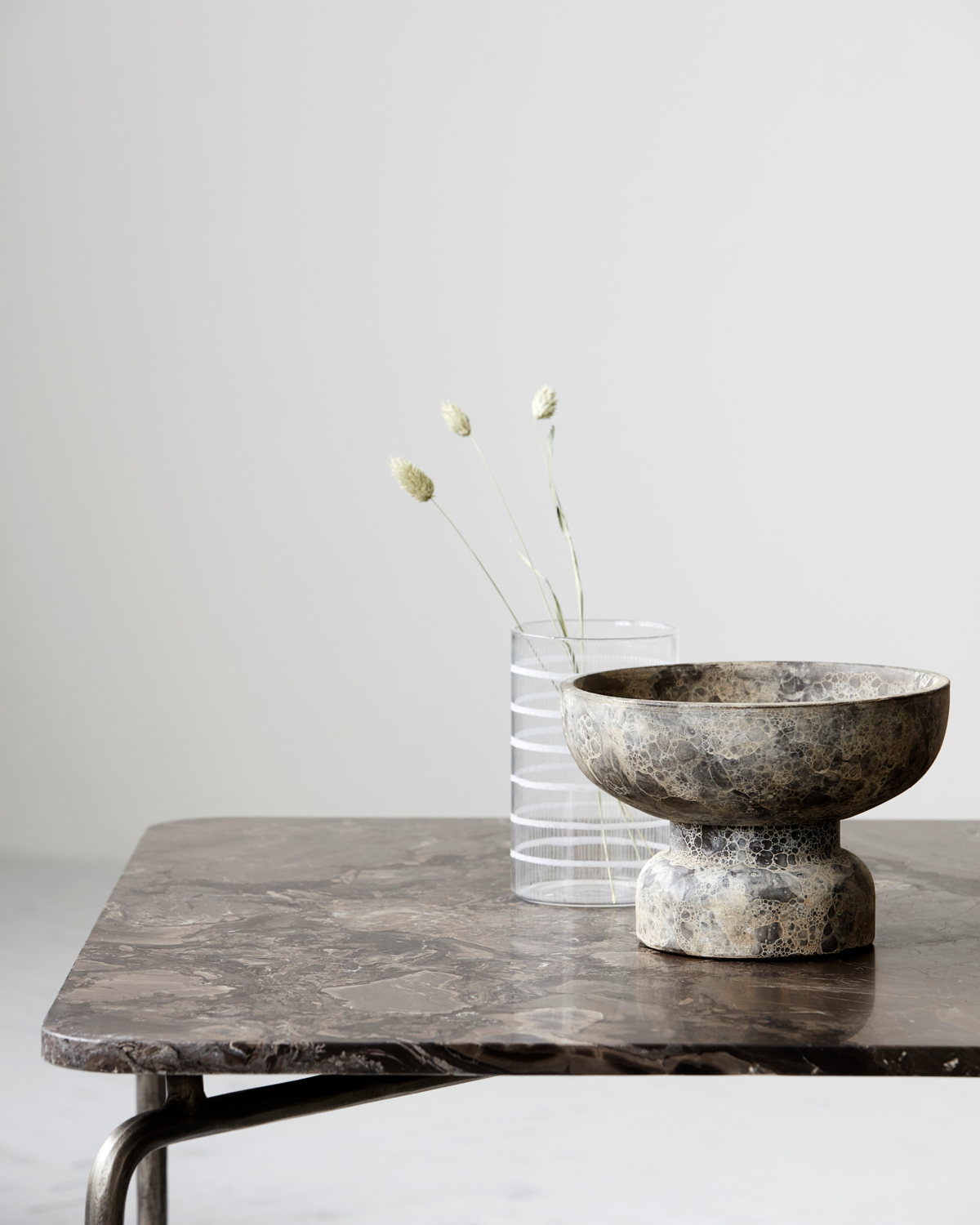 Ancient lysestage, grå/brun - Ø22 cm